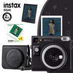 Fujifilm Instax SQ40 Siyah Fotoğraf Makinesi 20li Kare Film Deri Kılıf ve Pleksi Çerçeve