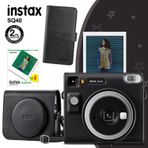 Fujifilm Instax SQ40 Siyah Fotoğraf Makinesi 20li Kare Film Deri Kılıf ve Siyah Albüm