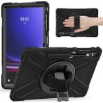 FUJİMAX Samsung Galaxy Tab S9 Plus 12.4 Kılıf Yatay ve Dikey Standlı Askılı Military Amazing Defender Zırh Özellikli Kılıf (Model SM-X810) - Galaxy Tab S9 Plus SM-X810 - Siyah