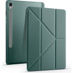 FUJİMAX Samsung Galaxy Tab S9 Plus 12.4 Kılıf Yatay ve Dikey Standlı Uyku Modlu Kalemlikli Trifold Arkası Soft Silikon Smart Kılıf (Model SM-X810) - Galaxy Tab S9 Plus SM-X810 - Haki
