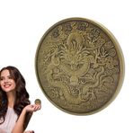 Fukamou Çin Ejderha Yılı Şanslı Para, Çin Ejderha Parası - Yaratıcı Para Hatıra Çin Loong Şanslı Para - Aile Arkadaşları için Retro Tahsil Sikke Metal Şanslı Para Bakır Yuvarlak Külçe Sikke