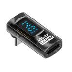 Fukamou Dik Açı Adaptörleri, USB C Adaptörü, 140W Dijital Ekran Tip C Stereo Adaptör, 40 Gbps Şarj İzleme Konektörü, Akıllı Tablet ve Telefon için Güç Ölçer Test Cihazı
