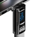 Fukamou USB C Adaptörü,90 Derece Adaptör - 140W Dijital Ekran Tip C Adaptörler,40 Gbps Şarj İzleme Konektörü, Akıllı Tablet ve Telefon için Güç Ölçer Test Cihazı