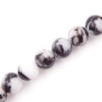 Fukugems Doğal Taş Boncuklar Mücevher Yapımı İçin, Çanta başına Satılır 5 Tel İçinde (Siyah Zebra Jasper, 6 mm)