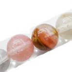 Fukugems Mücevher Yapımı için Doğal Taş Boncuklar, Çanta Başına Satılan 5 Tel İçinde, Mix Kiraz Kuvars Sentetik 4 mm