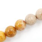 Fukugems Takı Yapımı için Doğal Taş Boncuklar, Çanta Başına Satılır 5 Tel İçinde (Mercan Fosil, 4 mm)