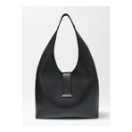 fular & bags Kadın Büyük Boy 3 Bölmeli Çıtçıt Kapamalı Siyah Shopper Tote Kol Ve Omuz Çantası