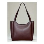 fular & bags Kadın Fermuarlı Ve Çıtçıt Kapamalı Bordo Shopper El Ve Omuz Çantası
