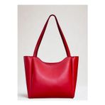 fular & bags Kadın Fermuarlı Ve Çıtçıt Kapamalı Kırmızı Shopper El Ve Omuz Çantası