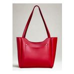 fular & bags Kadın Ön Cepli Fermuarlı Ve Çıtçıt Kapamalı Kırmızı Shopper El Ve Omuz Çantası