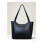 fular & bags Kadın Ön Cepli Fermuarlı Ve Çıtçıt Kapamalı Siyah Shopper El Ve Omuz Çantası