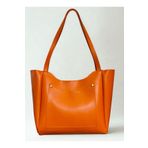 fular & bags Kadın Ön Cepli Fermuarlı Ve Çıtçıt Kapamalı Turuncu Shopper El Ve Omuz Çantası