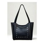 fular & bags Kadın Ön Cepli Zımbalı Fermuarlı Ve Çıtçıt Kapamalı Siyah Shopper El Ve Omuz Çantası