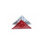 Fular Marketi Unisex 2 Adet Etnik Desenli Pamuk Bandana - Kırmızı Beyaz
