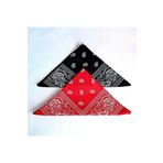 Fular Marketi Unisex 2 Adet Etnik Desenli Pamuk Bandana - Kırmızı Siyah