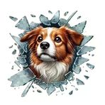 Fulcar Australian Shepherd Araç Stickerı - 3D Köpek Yüzü Cam Çıkartması