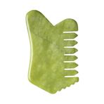 Fulia Elegance Çok Amaçlı Yeşim Taşı Pro Gua Sha Tırtıklı Masaj Aleti Doğal Taş Tarak Jade Gua Sha Jade Hair Comb Saç, Yüz ve Cilt Bakımı Aleti