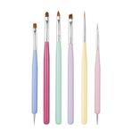 FULINJOY 6 ADET Nail Art Fırça Seti, Tırnak Boyama Fırçaları Nail Art Liner Fırçalar ve Tırnak Sanatı Süsleyen Kalemler