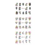 Full Beauty 3'lü Tırnak Sticker Dövme Kuşlar, Güller Ve Kelebekler Nail Tattoo Birds