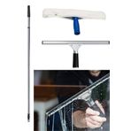 Full Cam Yıkama Silme Seti 3 Metre Uzatmalı Teleskobik Sap 45cm Mikrofiber Peluş Metal Cam Çekpası