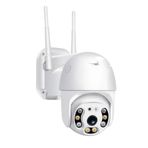 Full HD 1080P Wi-Fi IP66 PTZ v380 PRO Kamera, Pan Tilt Güvenlik Kamerası, Çift Yönlü Ses/Hareket Algılama/En İyi Gece Görüşü/Su Geçirmez CCTV Kamera, 128 GB'a Kadar SD Kart Desteği, Beyaz