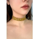 Full Kristal Taşlı İşleme Choker Tasma Kolye
