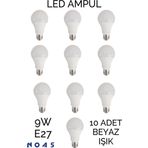 Full Reyon 10 Adet 9 Watt E27 Beyaz Işık Duylu Led Ampul