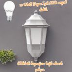 Full Reyon 10 Watt Beyaz Işık Ampul Dahil Dekoratif Duvar Apliği, Bahçe Duvar Armatürü, Teras, Balkon Aplik - 6500K - Beyaz Işık