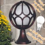 Full Reyon 10 Watt Günışığı LED Ampul Dahil, Bakır Eskitme Bahçe Aydınlatma Apliği, Set Üstü Dekoratif Aplik - 3000K - Günışığı