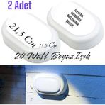 Full Reyon 2 Adet 20 Watt Beyaz Işık Ledli Nemli Alan, Dış Mekan, Bahçe, Banyo, Teras, Balkon, Kamelya Apliği