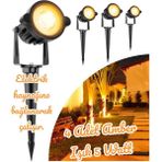 Full Reyon 4 Adet Elektrikle Çalışır, 5 Watt Amber Işık Kazıklı Bahçe Armatürü, Çim Çiçek Ağaç Aydınlatma Aplik