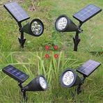 Full Reyon 4 Adet Kaliteli, 7 Watt Yeşil Işık Solar Armatür, Güneş Enerjili Çim, Çiçek, Ağaç, Bahçe Armatürü