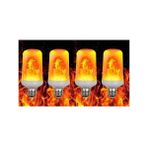 Full Reyon 4'lü Paket 3 Işık Modlu, Alev Efektli 5 Watt, E27 Duy LED Ampul, Alev Efektli Çok Kaliteli LED Ampul - Amber - 1 - 10 W