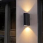Full Reyon Gün Işığı Ledli Çift Yönlü Dekoratif Iç ve Dış Mekan Bahçe Teras Balkon Kamelya Aydınlatma Armatürü - Siyah
