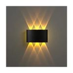 Full Reyon Uranüs Amber Işık Ledli Aplik Modern Tasarım Bahçe ve Dış Mekan Kullanımı İçin 17 x 9 cm - Siyah