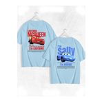 FULL TOLERANCE Unisex Siyah Beyaz I'm Sally Ve Şimşek Mcqueen Baskılı Çift Sevgili Kombini %100 Pamuk T-shirt