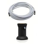 Full Ultra HD 3D 4K Uyumlu Yağmur Korumalı Tekli Single 1 li Çanak Uydu Lnb +100 Metre F Konnektör Takılı Hazır Uydu Kablosu