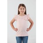 Fulla Moda Kolları dantel Detaylı Kız Çocuk Bluz