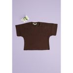 Fulla Moda Kurdele Nakışlı Salaş Kız Çocuk Crop Tişört