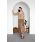 Fulla Moda Piliseli Beli Lastikli Etek