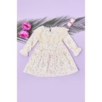 FullaModa %100 Pamuk Çiçekli Dantelli Kız Çocuk Elbise - 6 Yaş - Pembe