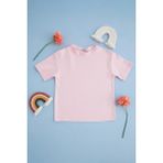 FullaModa Basic Bisiklet Yaka Oversize Kız Çocuk Modal Tişört - Pembe - 12 - 13 Yaş