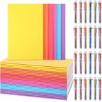 Fullhawl 48 Pcs Blank Notebook and 6-in-1 Multicolor Ballpoint Pen Set 5.5 x 8.3 Inches Paperback Blank Books Retractable Pens for School Office Supplies Gift Party Favors