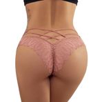 FULLJOYLOVE Kadın külotu saten yaramaz tangalar dantel külot arkadan oymalı iç çamaşırı büyük beden bikini slip, koral pembe, XL