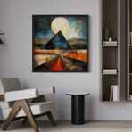 Fullmoon Soyut Traverten Dokulu Tablo
