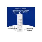 Fulltech 3Xpriz, 2Xusb-A 1Xusb-C 16A 3680W Akım Korumalı Priz Ftr-16