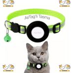 Fulltech Airtag'li Kedi Tasması - Evcil Hayvanlar İçin Özel Tasarım - Açık Yeşil
