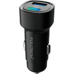 Fulltech FC17 48W Hızlı Şarjlı Araç Şarj Cihazı | Usb-C & USB Çift Giriş | C To Lightning Kablo Dahil | Renkli Işıklı Port | 30W Pd + 18W Qc - Siyah