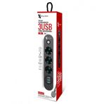 Fulltech FTR-01 3'lü 3 x Usb 2mt Kablo Gri Uzatma Kablosu