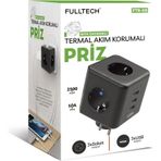 Fulltech FTR-09 Termal Akım Korumalı Isıya Dayanıklı Çoklu Piriz